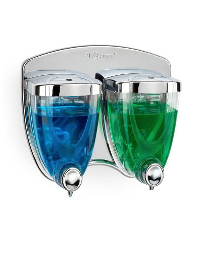 Liquid Soap Dispenser Twin 350+350 Ml Chrome